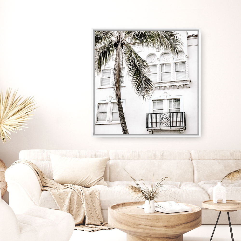 Shop California Casa (Square) Photo Canvas a coastal themed photography framed stretched canvas print from The Print Emporium wall artwork collection - Buy Australian made prints for the home and your interior decor space, TPE-1020-CA-40X40-NF