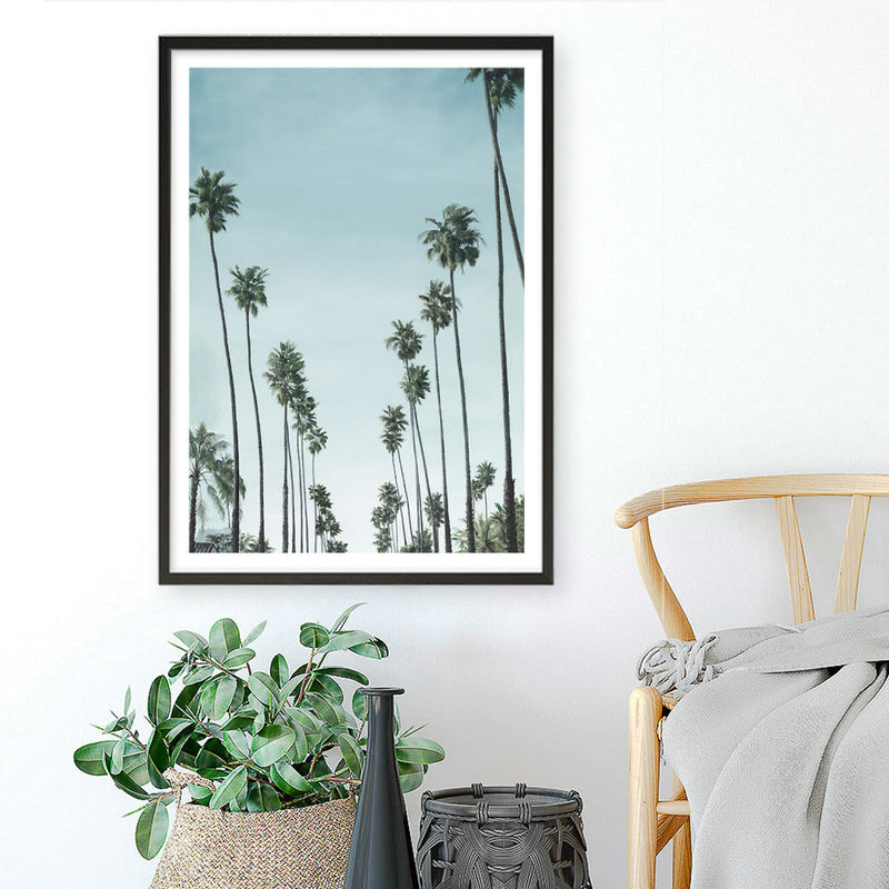 Shop California Palms Art Print a coastal themed painted wall art print from The Print Emporium wall artwork collection - Buy Australian made fine art painting style poster and framed prints for the home and your interior decor room, TPE-044-AP
