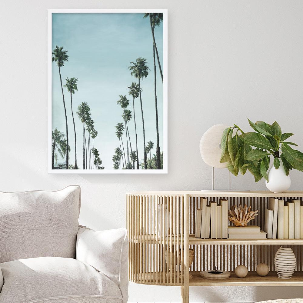 Shop California Palms Art Print a coastal themed painted wall art print from The Print Emporium wall artwork collection - Buy Australian made fine art painting style poster and framed prints for the home and your interior decor room, TPE-044-AP