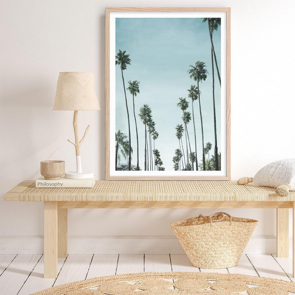 Shop California Palms Art Print a coastal themed painted wall art print from The Print Emporium wall artwork collection - Buy Australian made fine art painting style poster and framed prints for the home and your interior decor room, TPE-044-AP