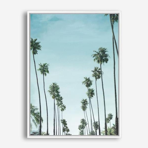 Shop California Palms Canvas Print a coastal themed painted framed canvas wall art print from The Print Emporium artwork collection - Buy Australian made fine art painting style stretched canvas prints for the home and your interior decor space, TPE-044-CA-35X46-NF