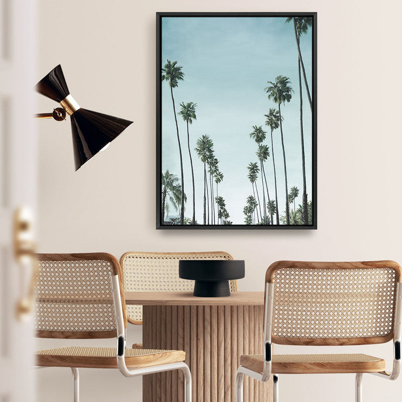 Shop California Palms Canvas Print a coastal themed painted framed canvas wall art print from The Print Emporium artwork collection - Buy Australian made fine art painting style stretched canvas prints for the home and your interior decor space, TPE-044-CA-35X46-NF
