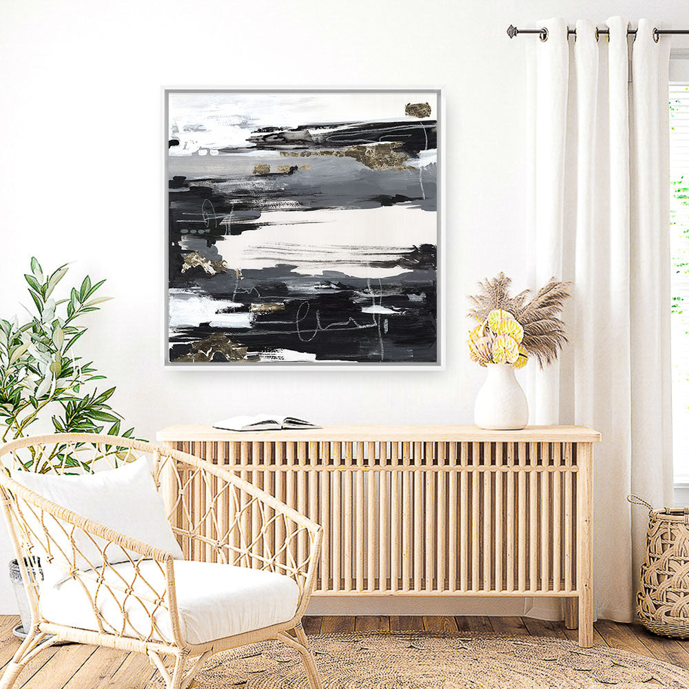 Shop Calm Noise (Square) Canvas Print a painted abstract themed framed canvas wall art print from The Print Emporium artwork collection - Buy Australian made fine art painting style stretched canvas prints for the home and your interior decor space, TPE-PC-LE177-CA-40X40-NF