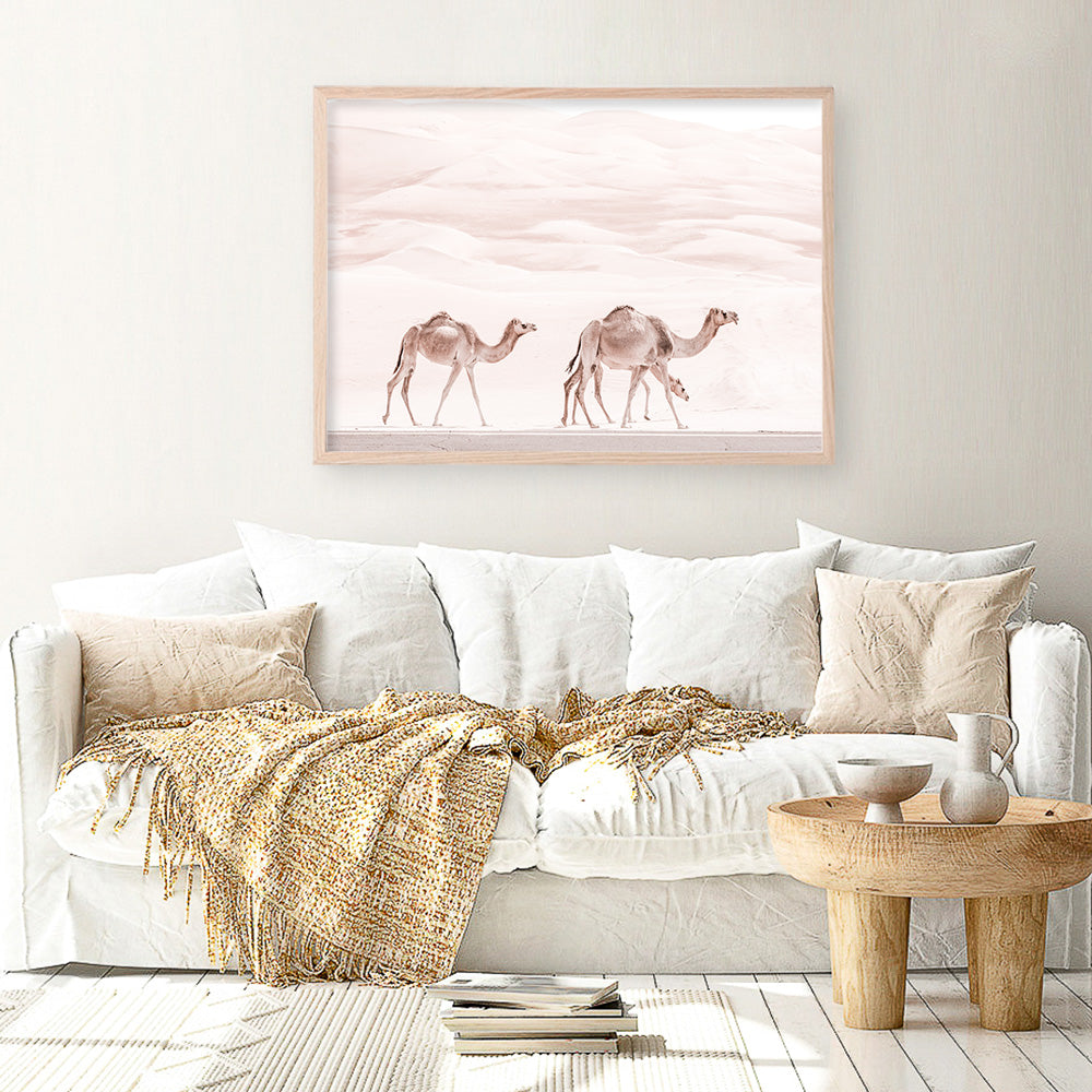 Shop Camel Highway Photo Art Print a Moroccan desert boho themed photography wall art print from The Print Emporium wall artwork collection - Buy Australian made fine art poster and framed prints for the home and your interior decor room, TPE-831-AP