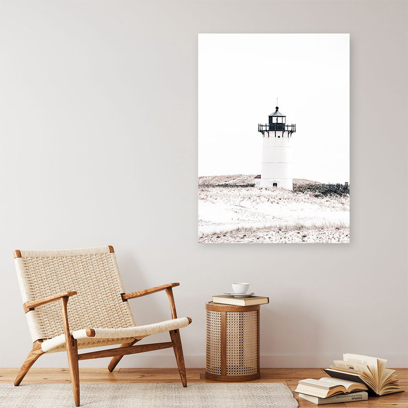 Shop Cape Cod Lighthouse I Photo Canvas Print a coastal themed photography framed stretched canvas print from The Print Emporium wall artwork collection - Buy Australian made prints for the home and your interior decor space, TPE-801-CA-35X46-NF