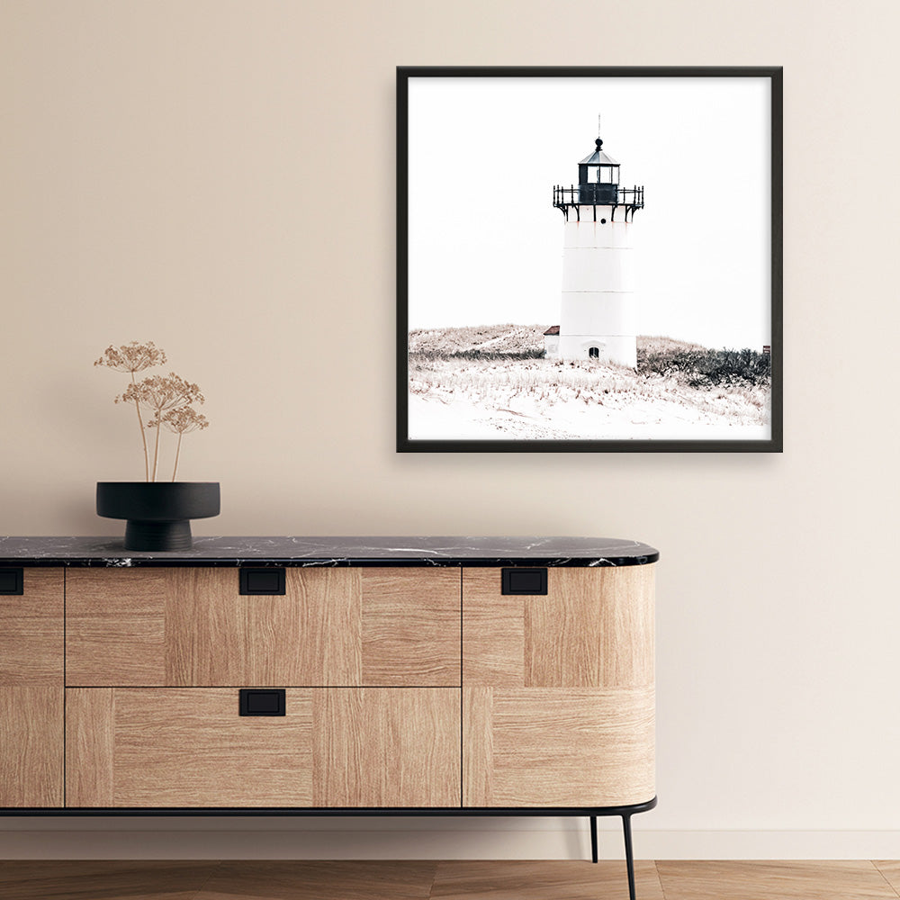 Shop Cape Cod Lighthouse I (Square) Photo Art Print a coastal themed photography wall art print from The Print Emporium wall artwork collection - Buy Australian made fine art poster and framed prints for the home and your interior decor, TPE-804-AP