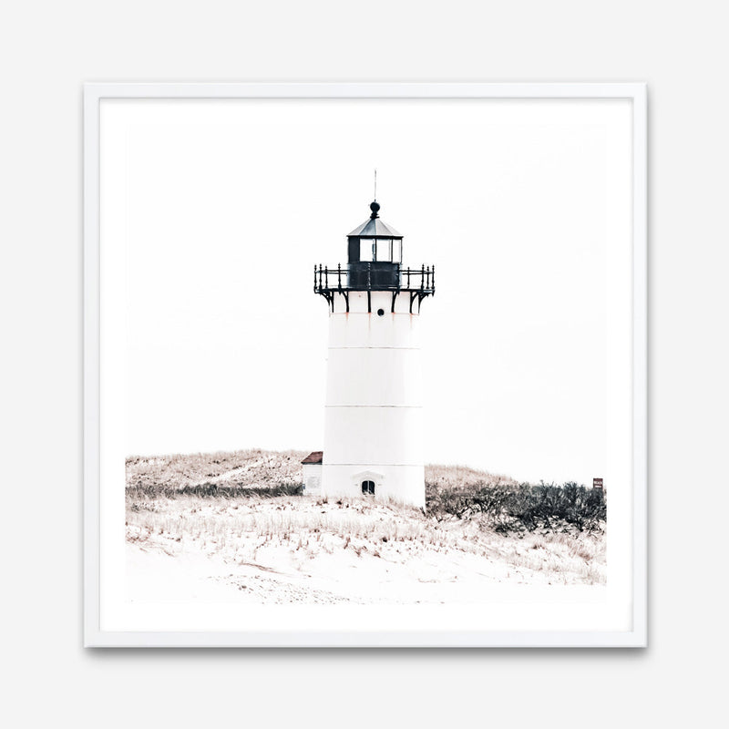 Shop Cape Cod Lighthouse I (Square) Photo Art Print a coastal themed photography wall art print from The Print Emporium wall artwork collection - Buy Australian made fine art poster and framed prints for the home and your interior decor, TPE-804-AP