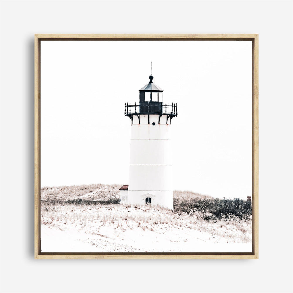 Shop Cape Cod Lighthouse I (Square) Photo Canvas a coastal themed photography framed stretched canvas print from The Print Emporium wall artwork collection - Buy Australian made prints for the home and your interior decor space, TPE-804-CA-40X40-NF