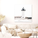 Shop Cape Cod Lighthouse I (Square) Photo Canvas a coastal themed photography framed stretched canvas print from The Print Emporium wall artwork collection - Buy Australian made prints for the home and your interior decor space, TPE-804-CA-40X40-NF