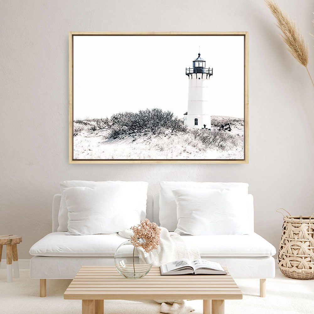 Shop Cape Cod Lighthouse II Photo Canvas Print a coastal themed photography framed stretched canvas print from The Print Emporium wall artwork collection - Buy Australian made prints for the home and your interior decor space, TPE-802-CA-35X46-NF