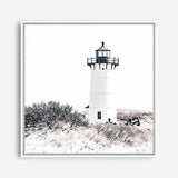 Shop Cape Cod Lighthouse II (Square) Photo Canvas a coastal themed photography framed stretched canvas print from The Print Emporium wall artwork collection - Buy Australian made prints for the home and your interior decor space, TPE-803-CA-40X40-NF