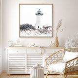 Shop Cape Cod Lighthouse II (Square) Photo Canvas a coastal themed photography framed stretched canvas print from The Print Emporium wall artwork collection - Buy Australian made prints for the home and your interior decor space, TPE-803-CA-40X40-NF