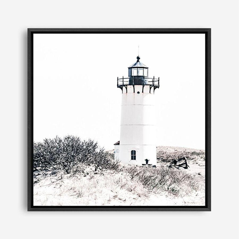 Shop Cape Cod Lighthouse II (Square) Photo Canvas a coastal themed photography framed stretched canvas print from The Print Emporium wall artwork collection - Buy Australian made prints for the home and your interior decor space, TPE-803-CA-40X40-NF