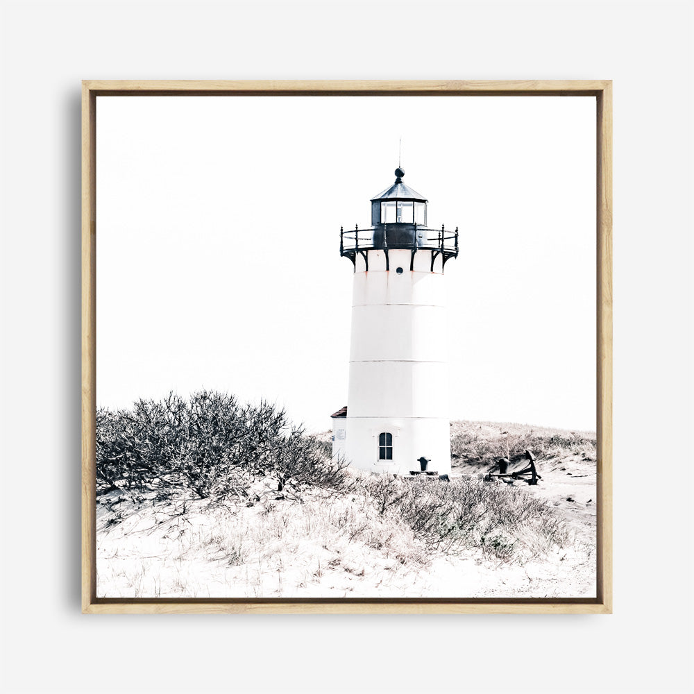 Shop Cape Cod Lighthouse II (Square) Photo Canvas a coastal themed photography framed stretched canvas print from The Print Emporium wall artwork collection - Buy Australian made prints for the home and your interior decor space, TPE-803-CA-40X40-NF