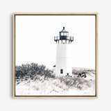 Shop Cape Cod Lighthouse II (Square) Photo Canvas a coastal themed photography framed stretched canvas print from The Print Emporium wall artwork collection - Buy Australian made prints for the home and your interior decor space, TPE-803-CA-40X40-NF