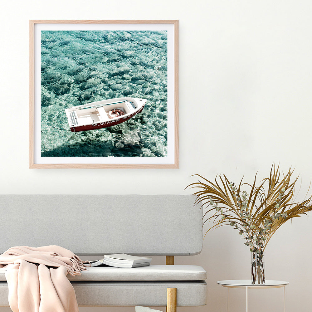 Shop Capri Boat I (Square) Photo Art Print a coastal themed photography wall art print from The Print Emporium wall artwork collection - Buy Australian made fine art poster and framed prints for the home and your interior decor, TPE-945-AP