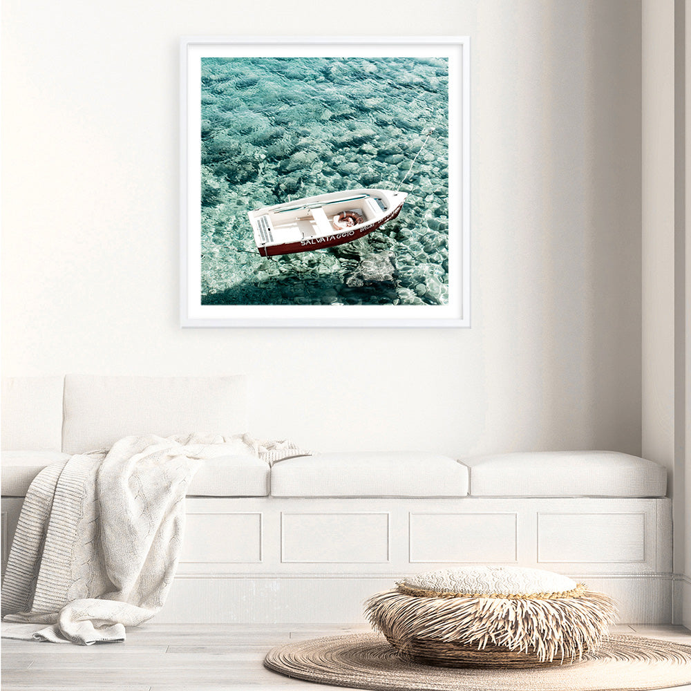 Shop Capri Boat I (Square) Photo Art Print a coastal themed photography wall art print from The Print Emporium wall artwork collection - Buy Australian made fine art poster and framed prints for the home and your interior decor, TPE-945-AP