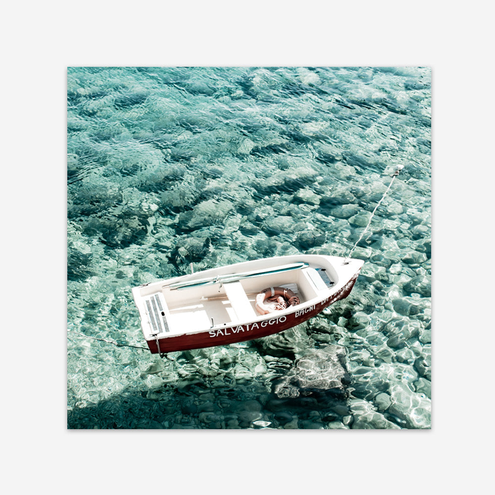 Shop Capri Boat I (Square) Photo Art Print a coastal themed photography wall art print from The Print Emporium wall artwork collection - Buy Australian made fine art poster and framed prints for the home and your interior decor, TPE-945-AP