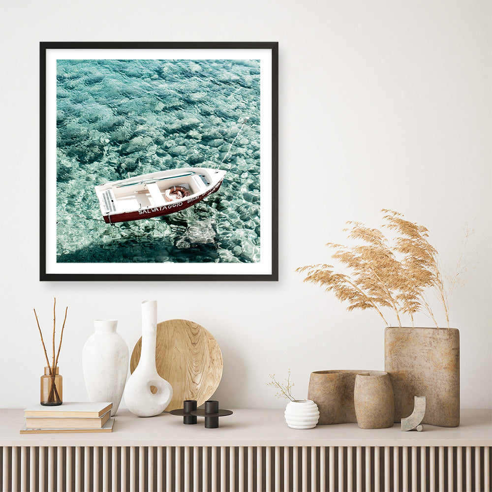 Shop Capri Boat I (Square) Photo Art Print a coastal themed photography wall art print from The Print Emporium wall artwork collection - Buy Australian made fine art poster and framed prints for the home and your interior decor, TPE-945-AP
