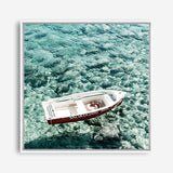 Shop Capri Boat I (Square) Photo Canvas a coastal themed photography framed stretched canvas print from The Print Emporium wall artwork collection - Buy Australian made prints for the home and your interior decor space, TPE-945-CA-40X40-NF