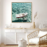 Shop Capri Boat I (Square) Photo Canvas a coastal themed photography framed stretched canvas print from The Print Emporium wall artwork collection - Buy Australian made prints for the home and your interior decor space, TPE-945-CA-40X40-NF