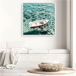 Shop Capri Boat I (Square) Photo Canvas a coastal themed photography framed stretched canvas print from The Print Emporium wall artwork collection - Buy Australian made prints for the home and your interior decor space, TPE-945-CA-40X40-NF