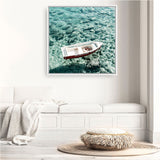 Shop Capri Boat I (Square) Photo Canvas a coastal themed photography framed stretched canvas print from The Print Emporium wall artwork collection - Buy Australian made prints for the home and your interior decor space, TPE-945-CA-40X40-NF