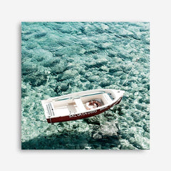Shop Capri Boat I (Square) Photo Canvas a coastal themed photography framed stretched canvas print from The Print Emporium wall artwork collection - Buy Australian made prints for the home and your interior decor space, TPE-945-CA-40X40-NF