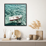 Shop Capri Boat I (Square) Photo Canvas a coastal themed photography framed stretched canvas print from The Print Emporium wall artwork collection - Buy Australian made prints for the home and your interior decor space, TPE-945-CA-40X40-NF