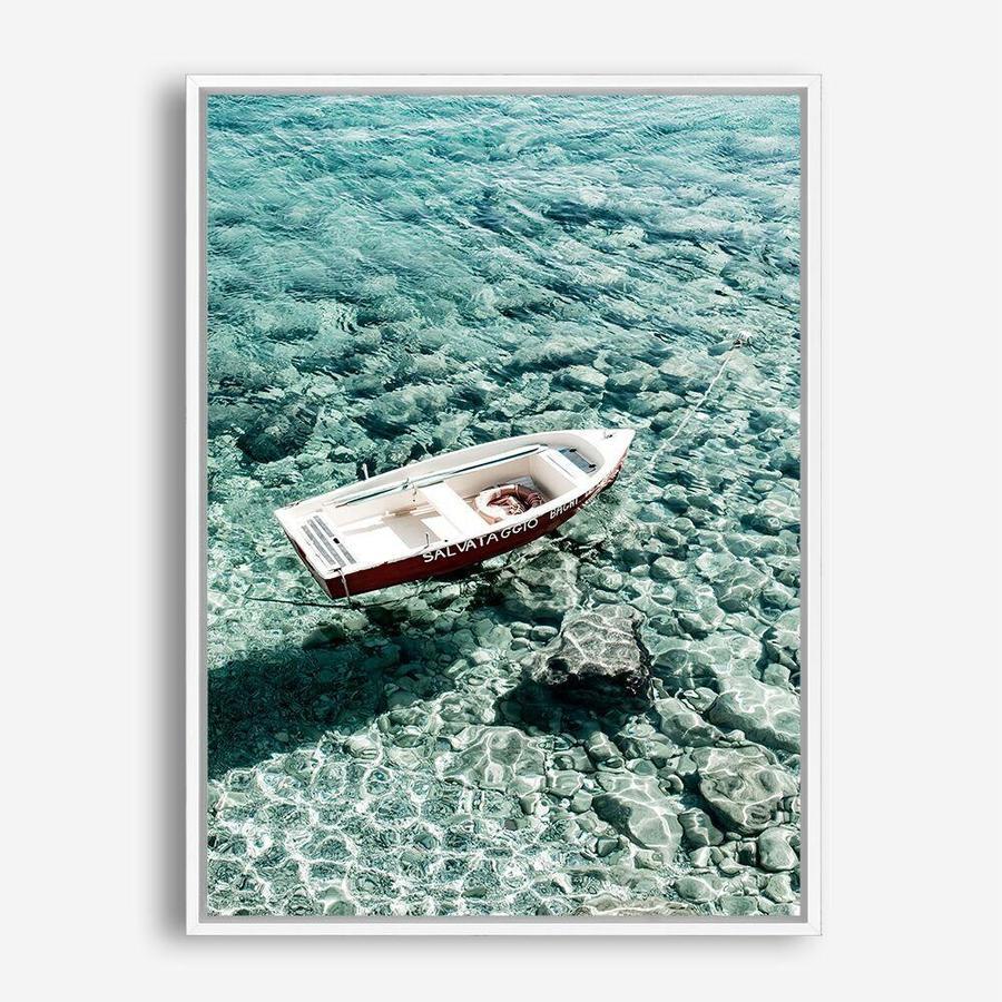 Shop Capri Boat II Photo Canvas Print a coastal themed photography framed stretched canvas print from The Print Emporium wall artwork collection - Buy Australian made prints for the home and your interior decor space, TPE-723-CA-35X46-NF