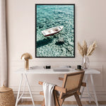 Shop Capri Boat II Photo Canvas Print a coastal themed photography framed stretched canvas print from The Print Emporium wall artwork collection - Buy Australian made prints for the home and your interior decor space, TPE-723-CA-35X46-NF