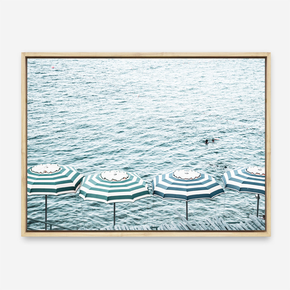Shop Capri Island Umbrellas Photo Canvas Print a coastal themed photography framed stretched canvas print from The Print Emporium wall artwork collection - Buy Australian made prints for the home and your interior decor space, TPE-872-CA-35X46-NF