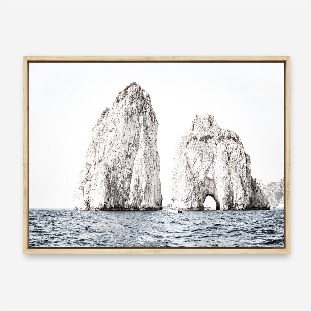 Shop Capri Rocks Photo Canvas Print a coastal themed photography framed stretched canvas print from The Print Emporium wall artwork collection - Buy Australian made prints for the home and your interior decor space, TPE-902-CA-35X46-NF