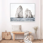 Shop Capri Rocks Photo Canvas Print a coastal themed photography framed stretched canvas print from The Print Emporium wall artwork collection - Buy Australian made prints for the home and your interior decor space, TPE-902-CA-35X46-NF