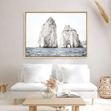 Shop Capri Rocks Photo Canvas Print a coastal themed photography framed stretched canvas print from The Print Emporium wall artwork collection - Buy Australian made prints for the home and your interior decor space, TPE-902-CA-35X46-NF