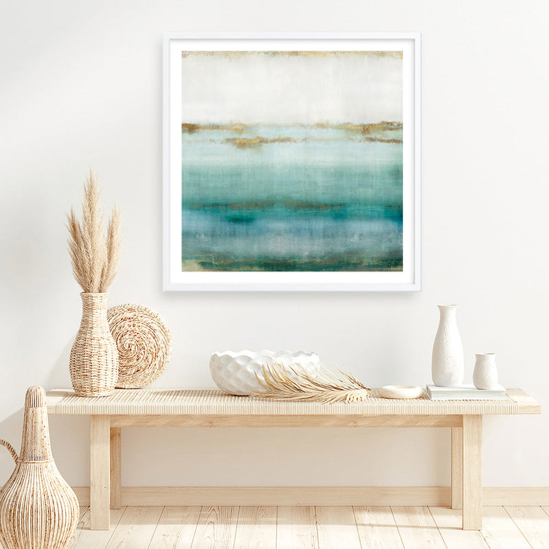 Shop Cerulean Haze I (Square) Art Print a painted abstract themed wall art print from The Print Emporium wall artwork collection - Buy Australian made fine art painting style poster and framed prints for the home and your interior decor room, TPE-PC-EZ192-AP