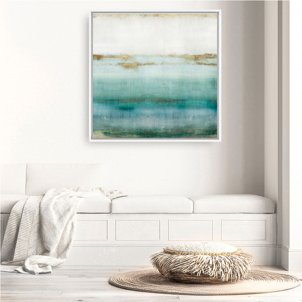 Shop Cerulean Haze I (Square) Canvas Print a painted abstract themed framed canvas wall art print from The Print Emporium artwork collection - Buy Australian made fine art painting style stretched canvas prints for the home and your interior decor space, TPE-PC-EZ192-CA-40X40-NF