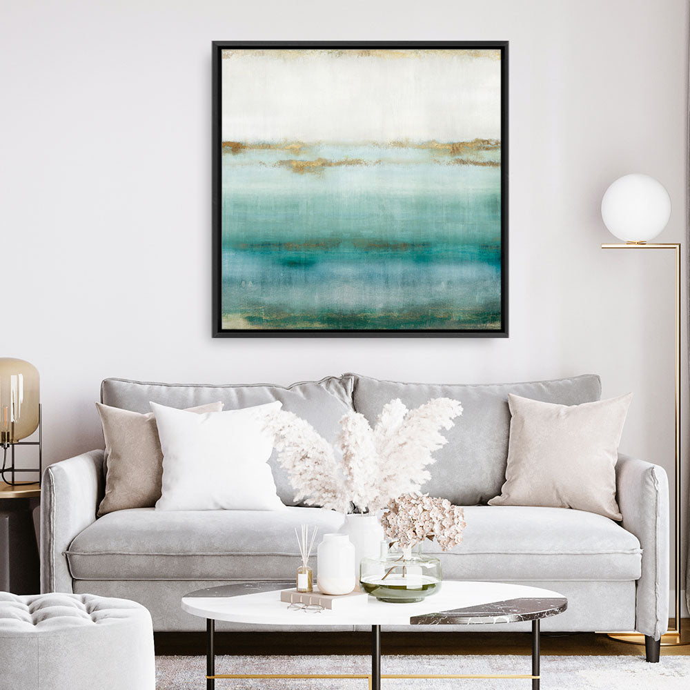 Shop Cerulean Haze I (Square) Canvas Print a painted abstract themed framed canvas wall art print from The Print Emporium artwork collection - Buy Australian made fine art painting style stretched canvas prints for the home and your interior decor space, TPE-PC-EZ192-CA-40X40-NF