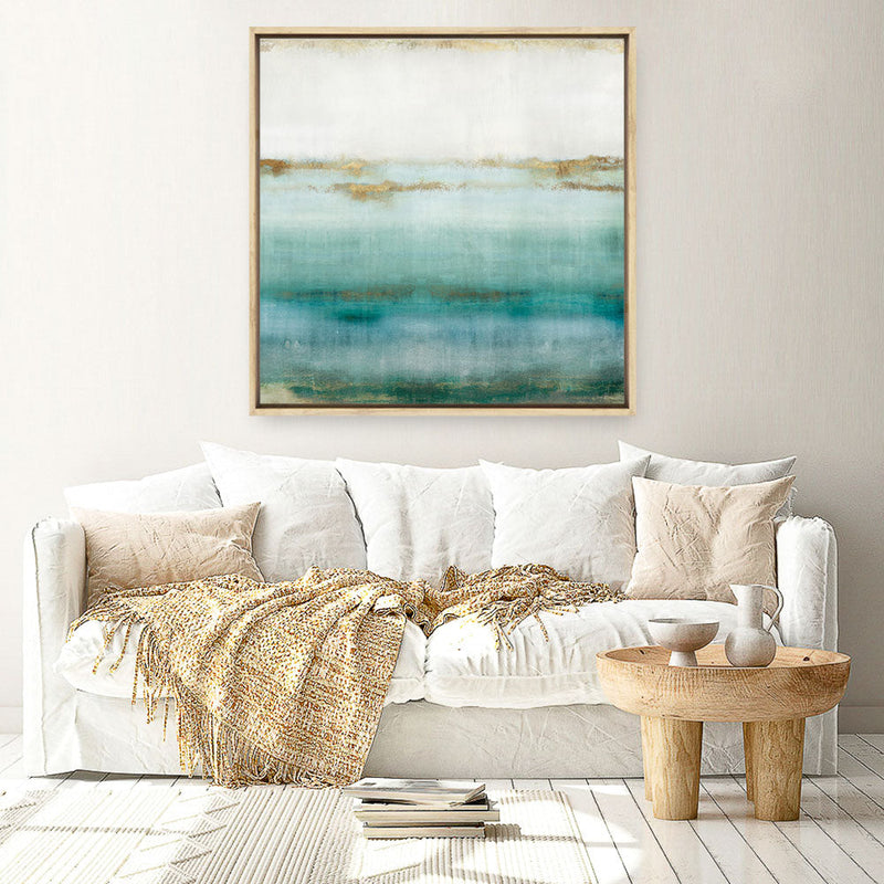 Shop Cerulean Haze I (Square) Canvas Print a painted abstract themed framed canvas wall art print from The Print Emporium artwork collection - Buy Australian made fine art painting style stretched canvas prints for the home and your interior decor space, TPE-PC-EZ192-CA-40X40-NF