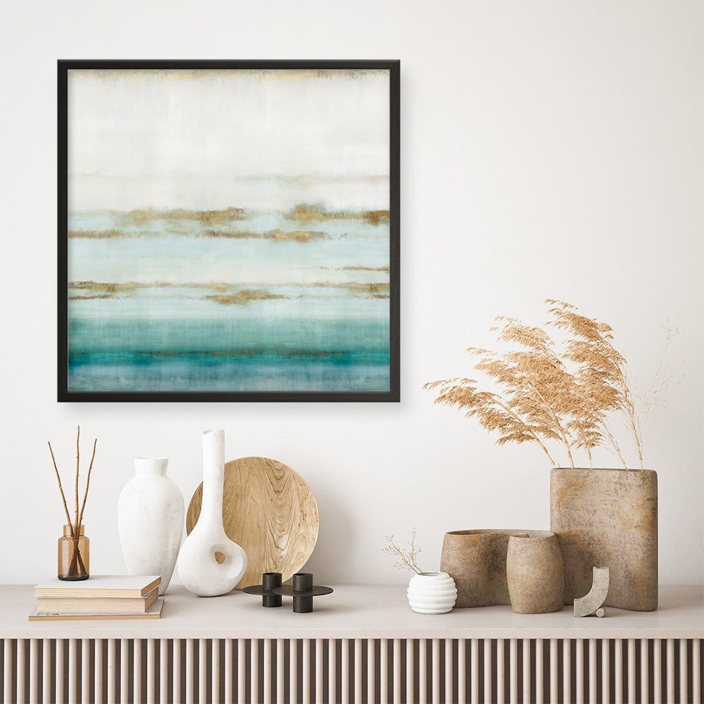 Shop Cerulean Haze II (Square) Art Print a painted abstract themed wall art print from The Print Emporium wall artwork collection - Buy Australian made fine art painting style poster and framed prints for the home and your interior decor room, TPE-PC-EZ193-AP
