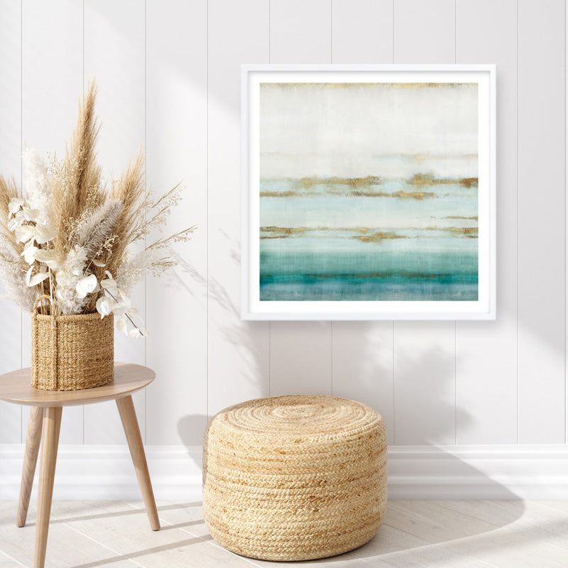 Shop Cerulean Haze II (Square) Art Print a painted abstract themed wall art print from The Print Emporium wall artwork collection - Buy Australian made fine art painting style poster and framed prints for the home and your interior decor room, TPE-PC-EZ193-AP