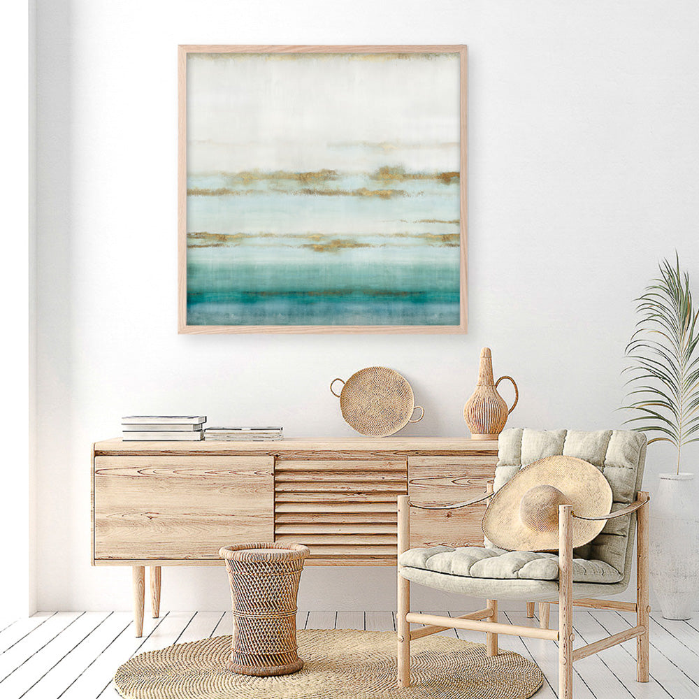 Shop Cerulean Haze II (Square) Art Print a painted abstract themed wall art print from The Print Emporium wall artwork collection - Buy Australian made fine art painting style poster and framed prints for the home and your interior decor room, TPE-PC-EZ193-AP