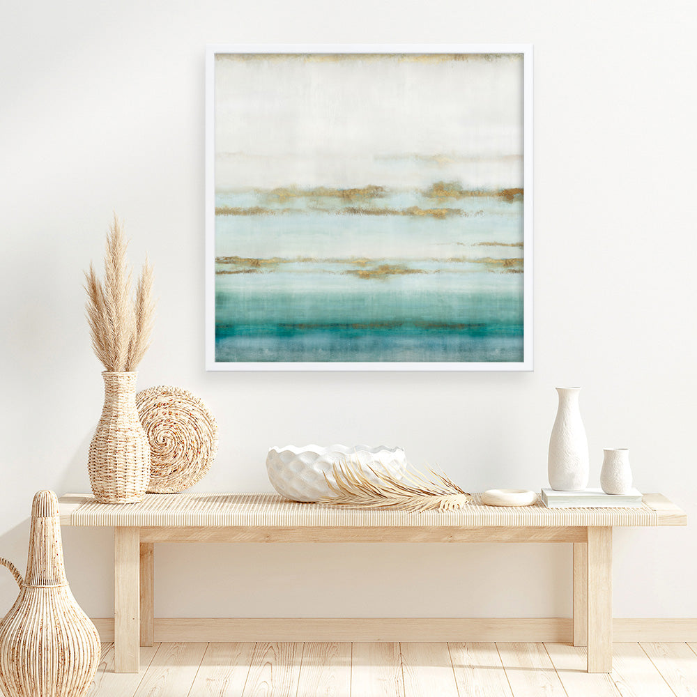 Shop Cerulean Haze II (Square) Art Print a painted abstract themed wall art print from The Print Emporium wall artwork collection - Buy Australian made fine art painting style poster and framed prints for the home and your interior decor room, TPE-PC-EZ193-AP
