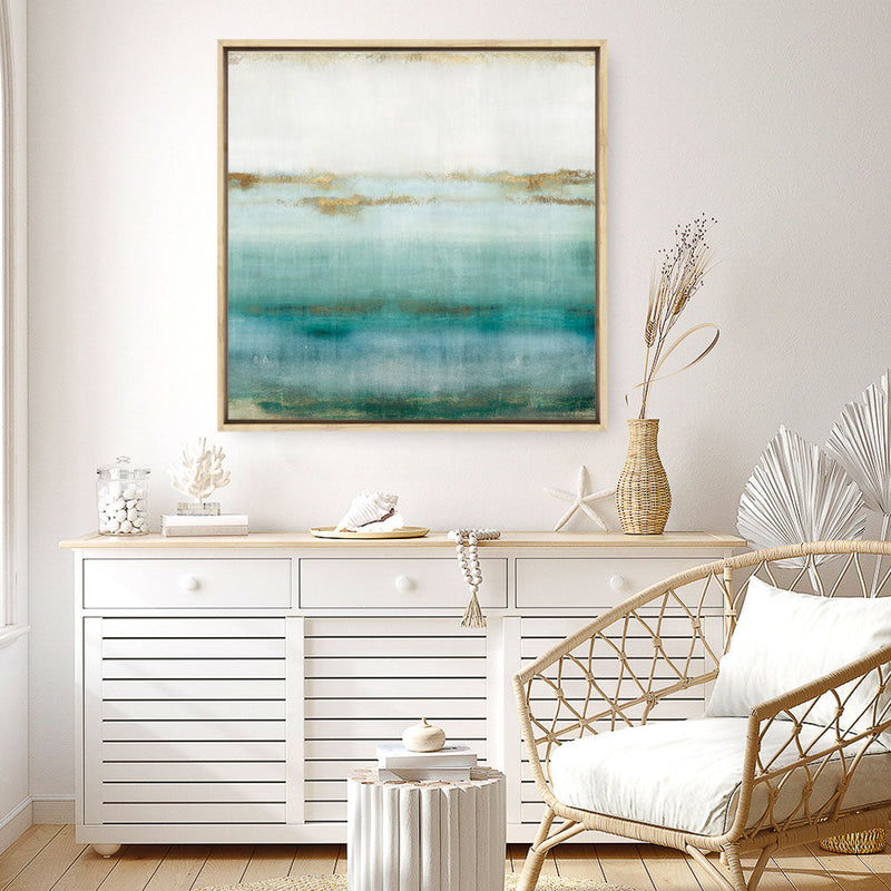 Shop Cerulean Haze II (Square) Canvas Print a painted abstract themed framed canvas wall art print from The Print Emporium artwork collection - Buy Australian made fine art painting style stretched canvas prints for the home and your interior decor space, TPE-PC-EZ193-CA-40X40-NF