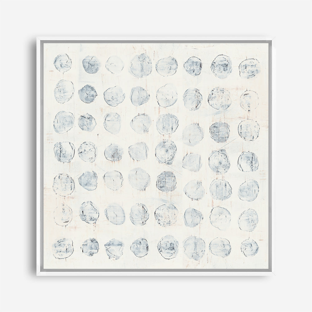 Shop Circles on White (Square) Canvas Print a painted abstract themed framed canvas wall art print from The Print Emporium artwork collection - Buy Australian made fine art painting style stretched canvas prints for the home and your interior decor space, TPE-WA-71757-CA-40X40-NF