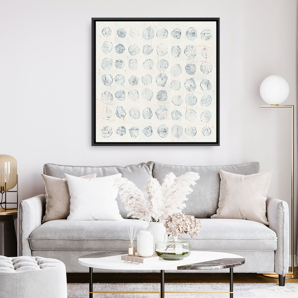 Shop Circles on White (Square) Canvas Print a painted abstract themed framed canvas wall art print from The Print Emporium artwork collection - Buy Australian made fine art painting style stretched canvas prints for the home and your interior decor space, TPE-WA-71757-CA-40X40-NF