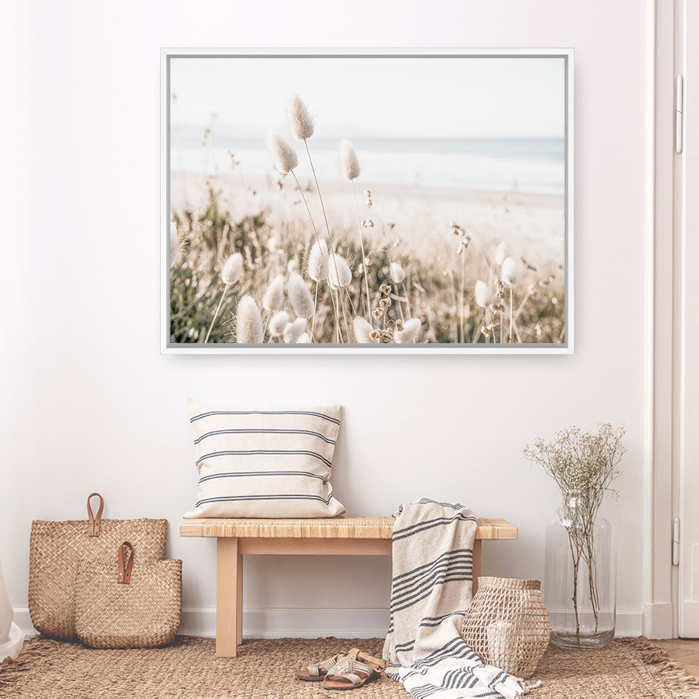 Shop Coastal Grass Photo Canvas Print a coastal themed photography framed stretched canvas print from The Print Emporium wall artwork collection - Buy Australian made prints for the home and your interior decor space, TPE-1051-CA-35X46-NF