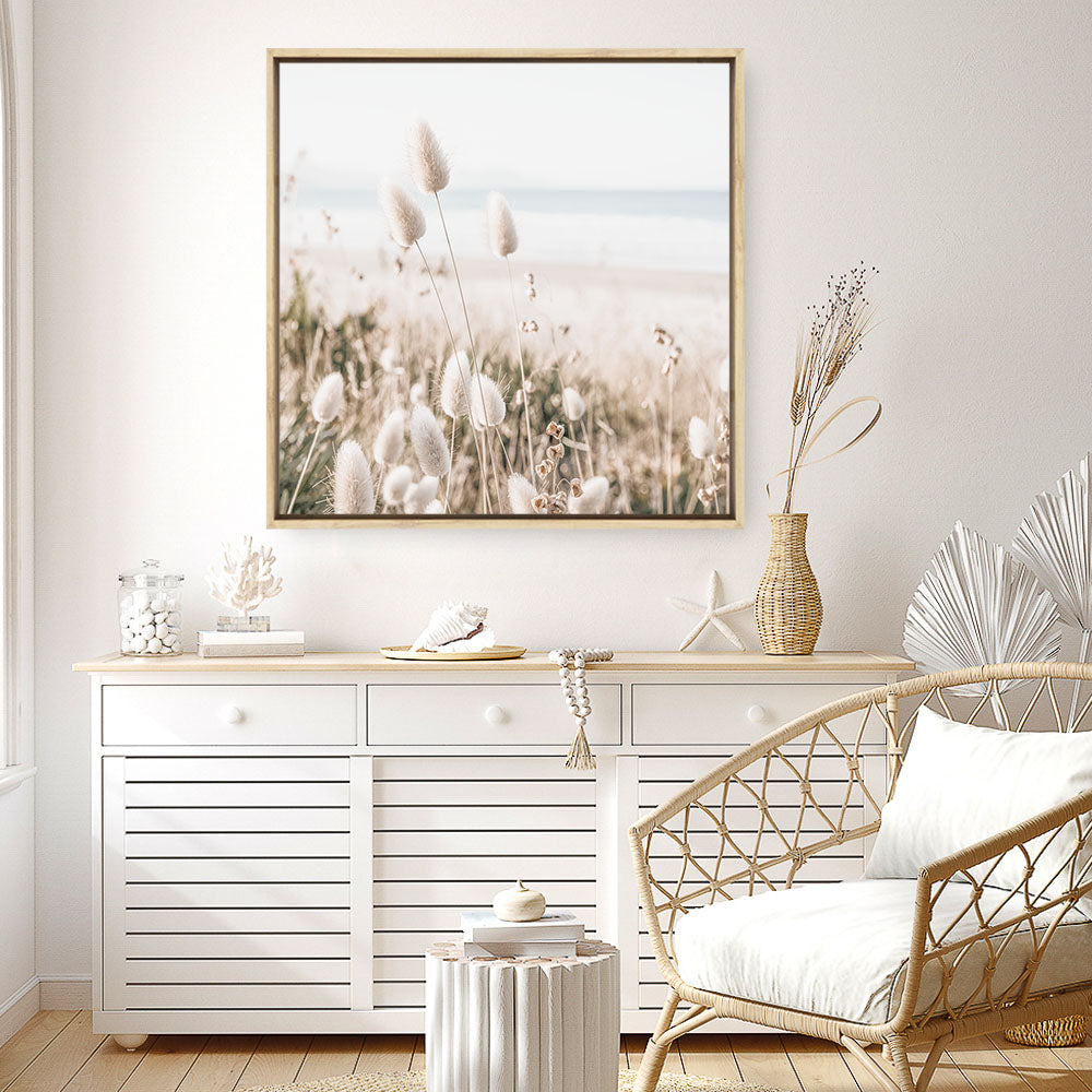 Shop Coastal Grass (Square) Photo Canvas a coastal themed photography framed stretched canvas print from The Print Emporium wall artwork collection - Buy Australian made prints for the home and your interior decor space, TPE-1150-CA-40X40-NF