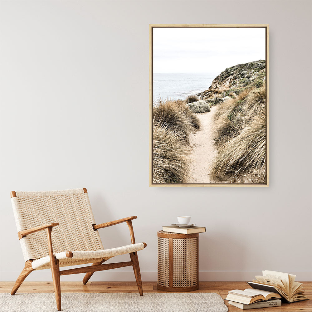 Shop Coastal Path I Photo Canvas Print a coastal themed photography framed stretched canvas print from The Print Emporium wall artwork collection - Buy Australian made prints for the home and your interior decor space, TPE-1152-CA-35X46-NF