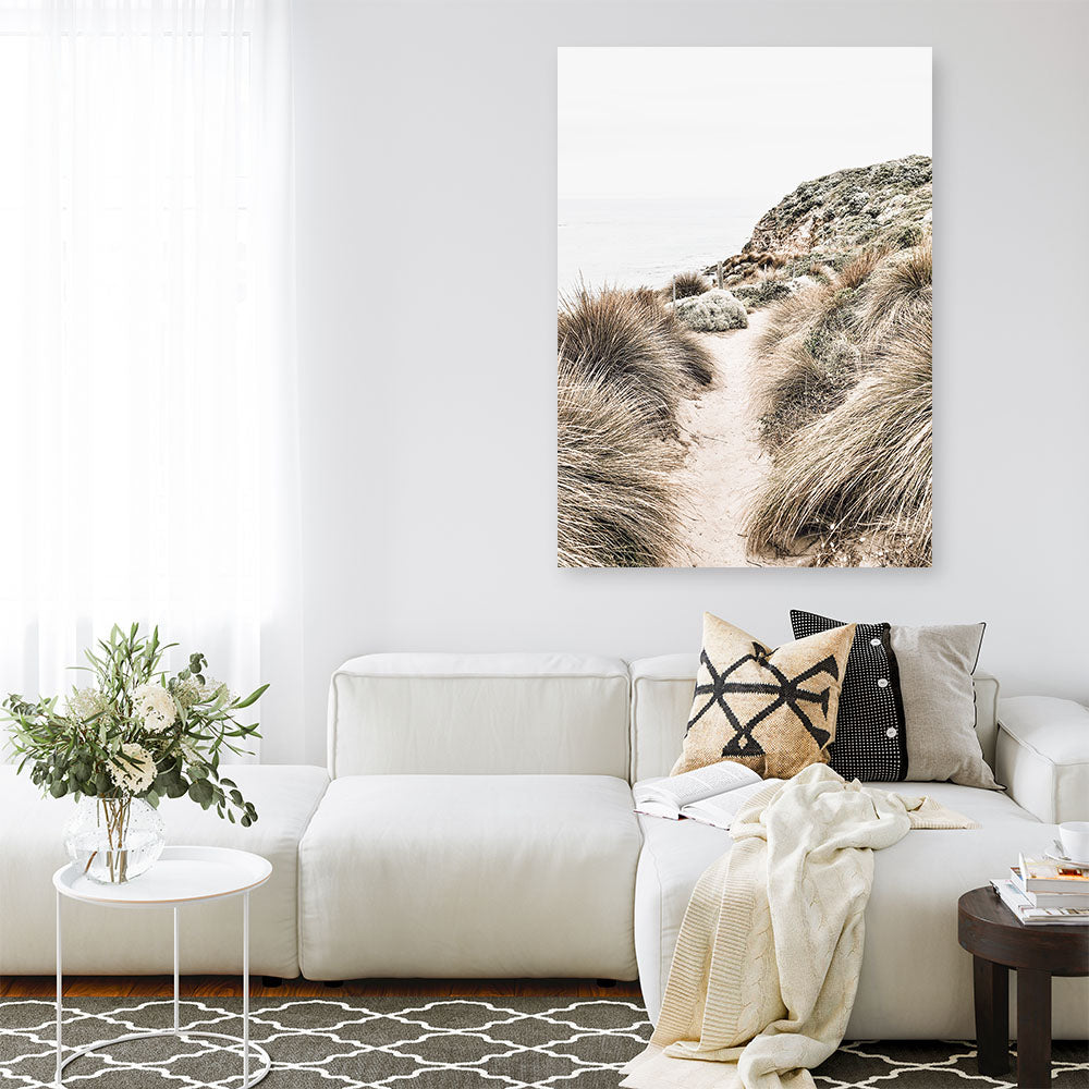 Shop Coastal Path II Photo Canvas Print a coastal themed photography framed stretched canvas print from The Print Emporium wall artwork collection - Buy Australian made prints for the home and your interior decor space, TPE-1153-CA-35X46-NF